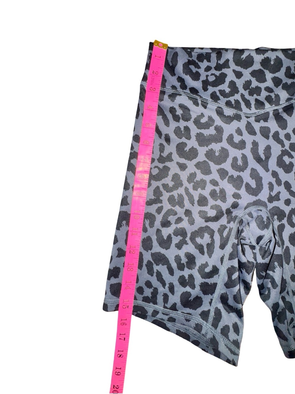Balance Athletica Gray Leopard Print High-Waist Performance Shorts - Picture 10 of 10